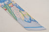 Authentic HERMES Twilly Scarf "DANSE PACIFIQUE" Silk Light Blue Box 6402J