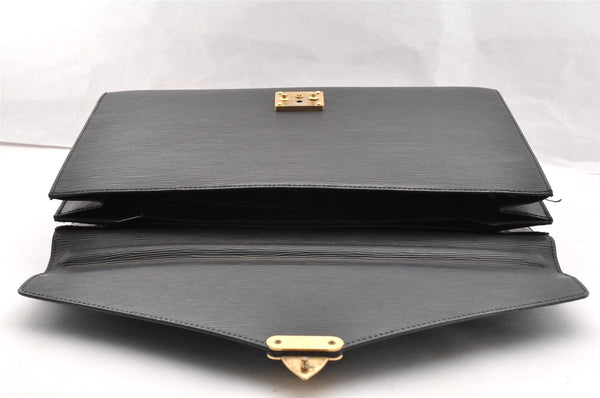 Auth Louis Vuitton Epi Serviette Ambassadeur Briefcase M54412 Black Junk 6403I