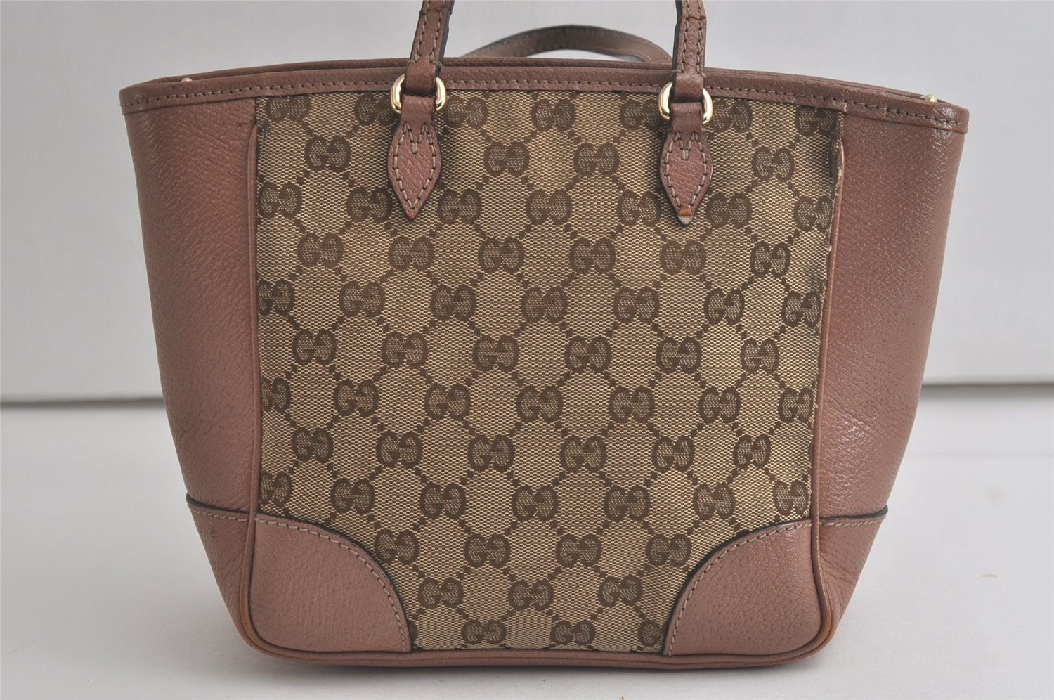 Authentic GUCCI Bree 2Way Shoulder Hand Bag GG Canvas Leather 353121 Brown 6404K