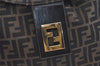 Authentic FENDI Zucca Mamma Baguette Shoulder Bag Canvas Leather Brown 6405J