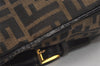 Authentic FENDI Zucca Mamma Baguette Shoulder Bag Canvas Leather Brown 6405J