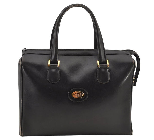 Authentic GUCCI Vintage Shoulder Hand Bag Purse Leather Black Junk 6406J