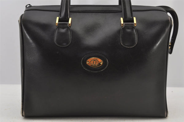 Authentic GUCCI Vintage Shoulder Hand Bag Purse Leather Black Junk 6406J