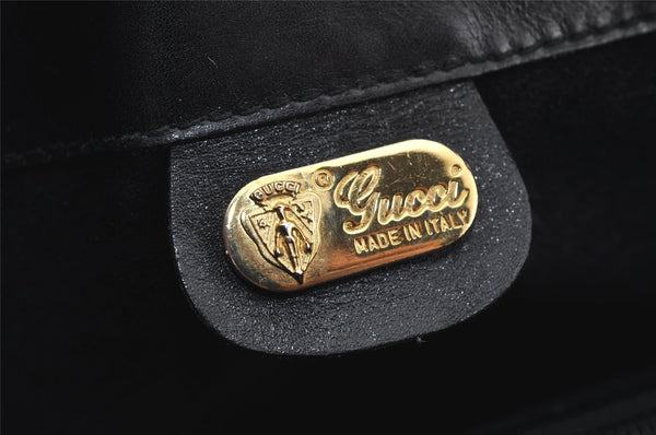 Authentic GUCCI Vintage Shoulder Hand Bag Purse Leather Black Junk 6406J