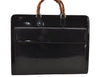 Authentic GUCCI Bamboo 2Way Shoulder Briefcase Business Bag Enamel Black 6407J