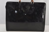 Authentic GUCCI Bamboo 2Way Shoulder Briefcase Business Bag Enamel Black 6407J