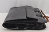 Authentic GUCCI Bamboo 2Way Shoulder Briefcase Business Bag Enamel Black 6407J