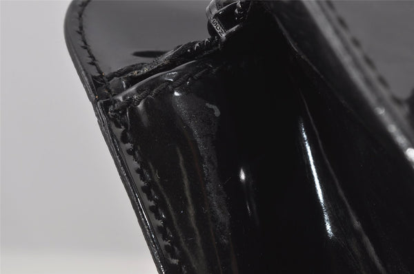 Authentic GUCCI Bamboo 2Way Shoulder Briefcase Business Bag Enamel Black 6407J