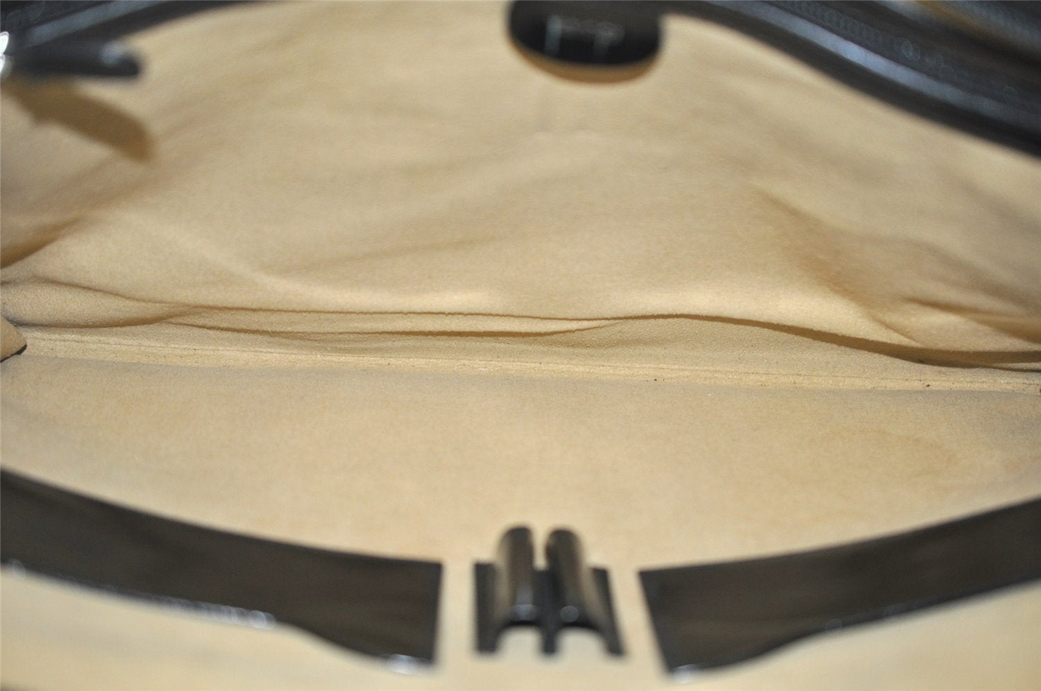 Authentic GUCCI Bamboo 2Way Shoulder Briefcase Business Bag Enamel Black 6407J