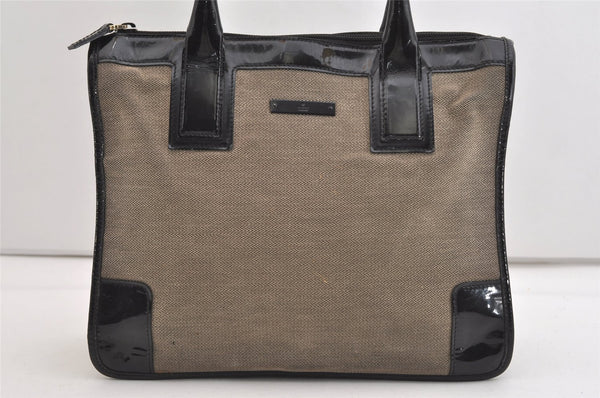 Authentic GUCCI Vintage Shoulder Tote Bag Canvas Enamel 0000855 Beige 6408J