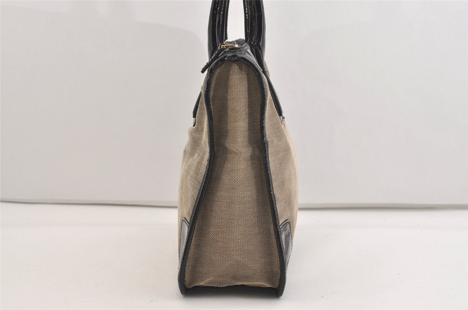 Authentic GUCCI Vintage Shoulder Tote Bag Canvas Enamel 0000855 Beige 6408J