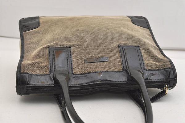 Authentic GUCCI Vintage Shoulder Tote Bag Canvas Enamel 0000855 Beige 6408J