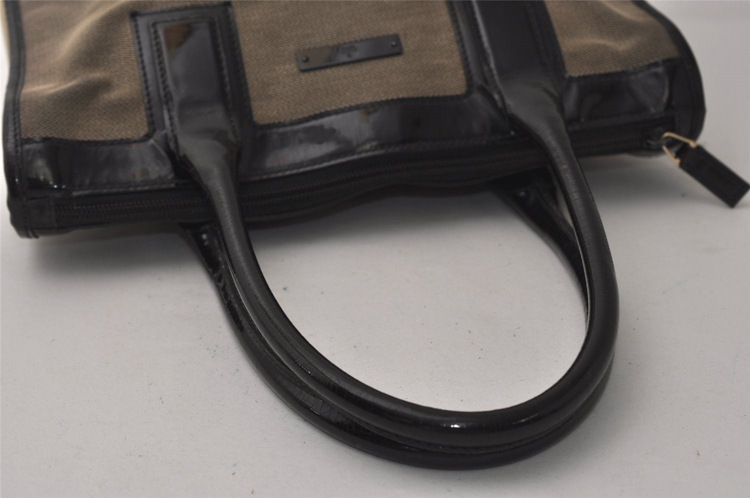 Authentic GUCCI Vintage Shoulder Tote Bag Canvas Enamel 0000855 Beige 6408J