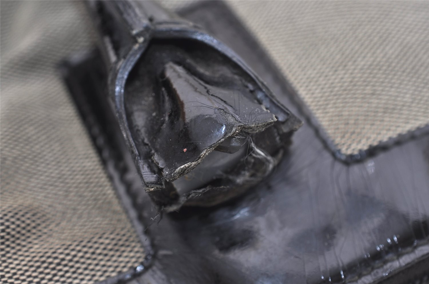 Authentic GUCCI Vintage Shoulder Tote Bag Canvas Enamel 0000855 Beige 6408J