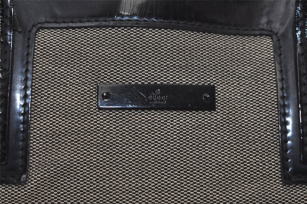 Authentic GUCCI Vintage Shoulder Tote Bag Canvas Enamel 0000855 Beige 6408J