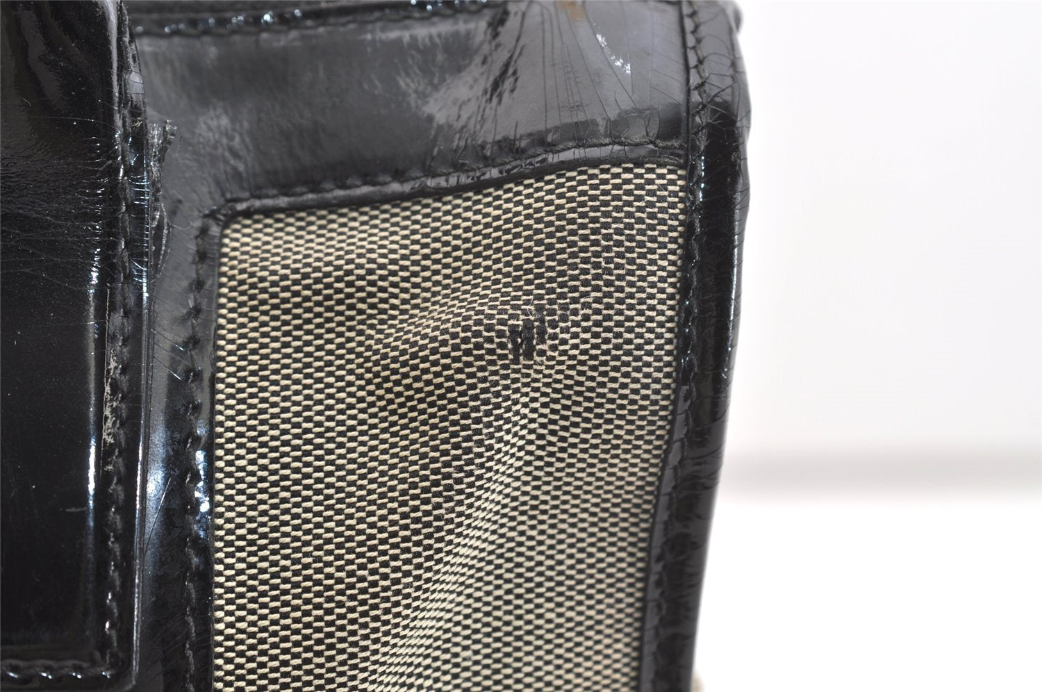 Authentic GUCCI Vintage Shoulder Tote Bag Canvas Enamel 0000855 Beige 6408J