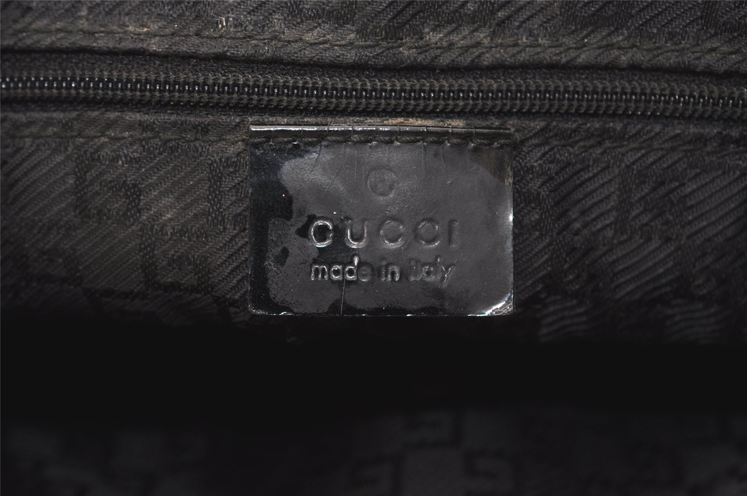 Authentic GUCCI Vintage Shoulder Tote Bag Canvas Enamel 0000855 Beige 6408J