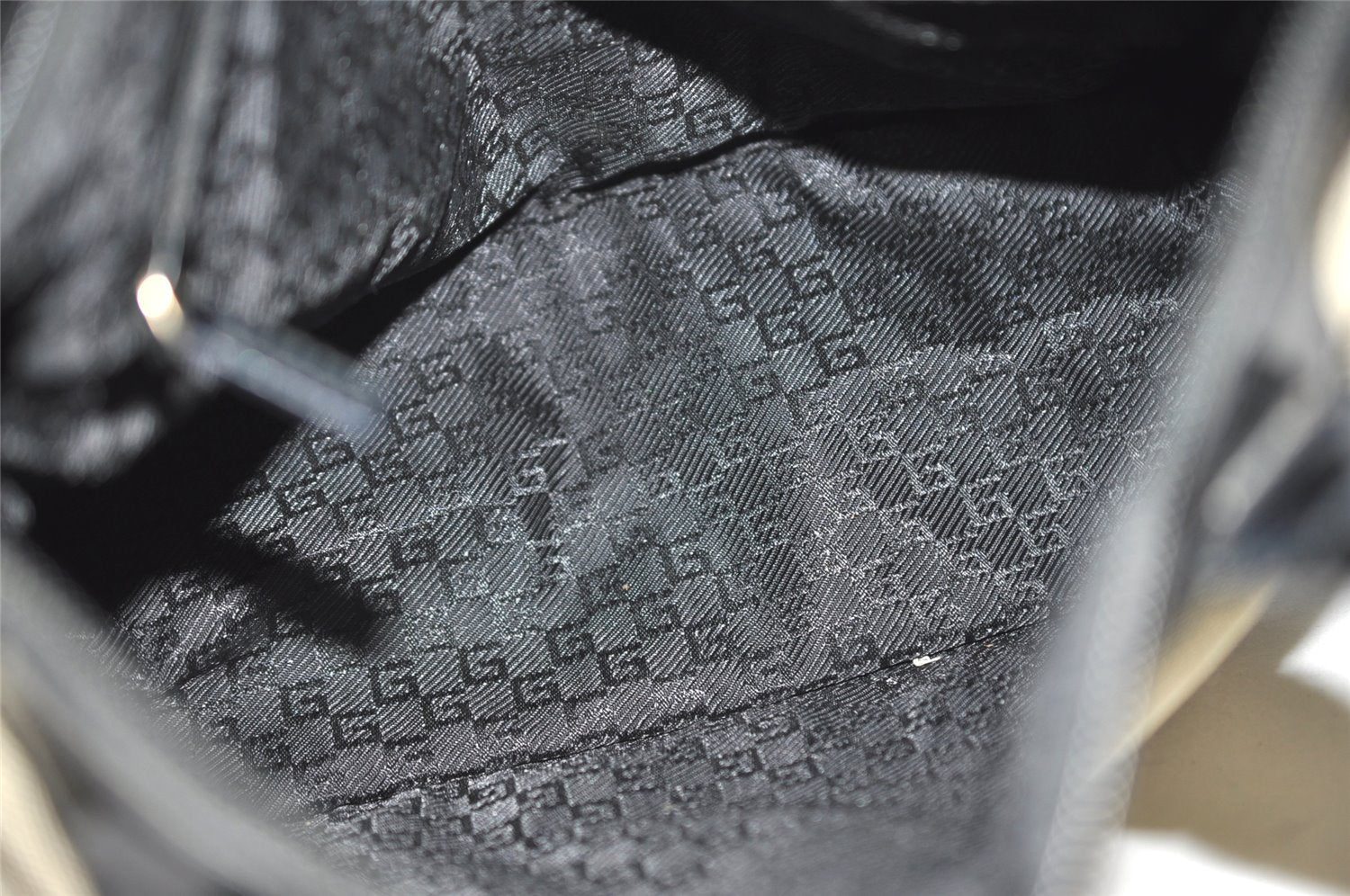 Authentic GUCCI Vintage Shoulder Tote Bag Canvas Enamel 0000855 Beige 6408J