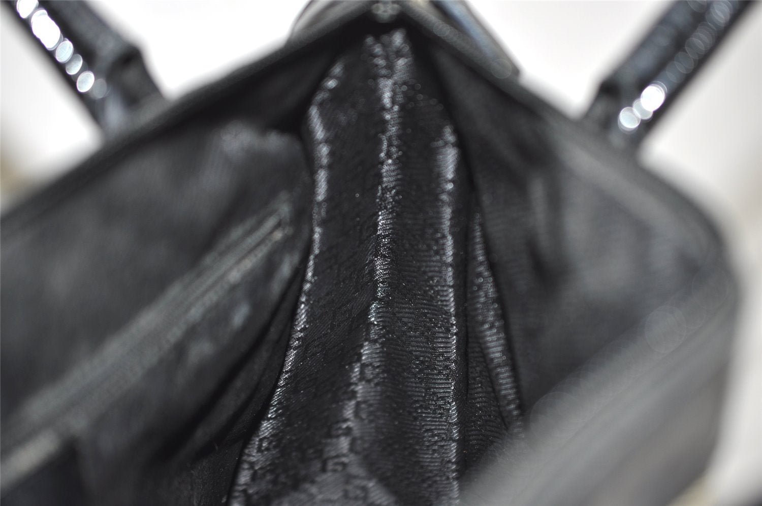 Authentic GUCCI Vintage Shoulder Tote Bag Canvas Enamel 0000855 Beige 6408J