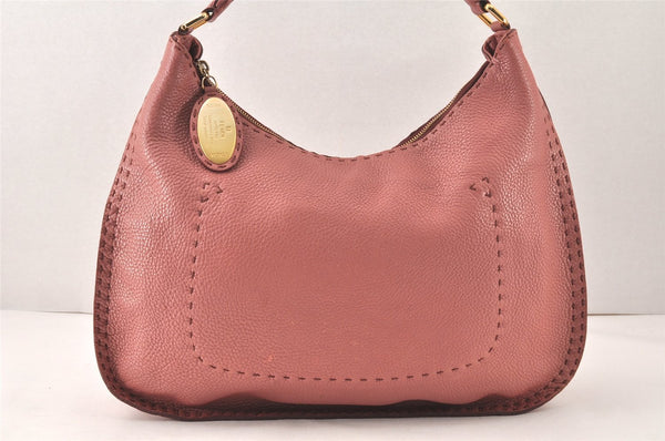 Authentic FENDI Vintage Selleria Shoulder Hand Bag Leather Pink 6408K