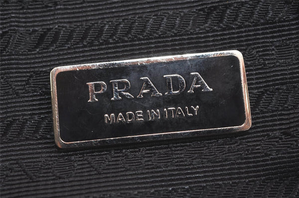 Authentic PRADA Tessuto Gaufre Nylon Leather Shoulder Tote Bag Black 6410J