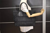 Authentic PRADA Tessuto Gaufre Nylon Leather Shoulder Tote Bag Black 6410J