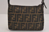 Authentic FENDI Vintage Zucca Shoulder Hand Bag Purse Canvas Leather Brown 6411J