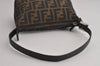 Authentic FENDI Vintage Zucca Shoulder Hand Bag Purse Canvas Leather Brown 6411J