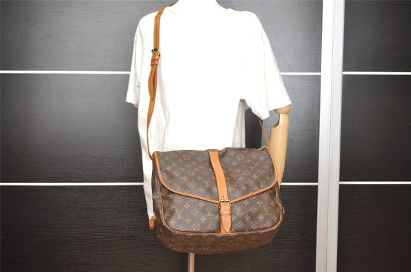 Authentic Louis Vuitton Monogram Saumur 35 Shoulder Cross Bag M42254 LV 6412I