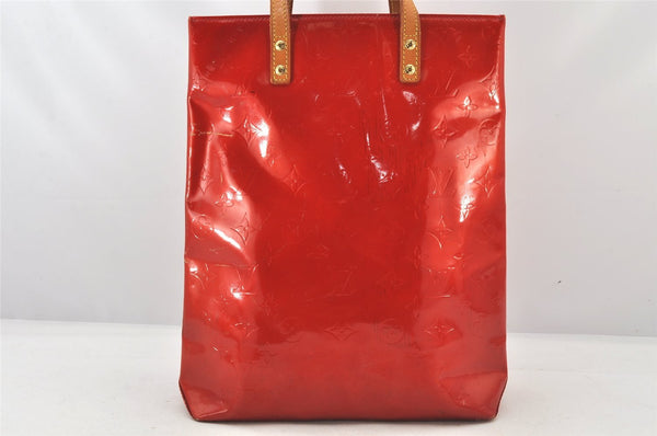 Authentic Louis Vuitton Vernis Reade MM Hand Bag Red M91086 LV 6412K