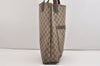 Authentic GUCCI Web Sherry Line Shoulder Tote Bag GG PVC Leather Brown 6413J