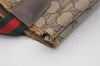 Authentic GUCCI Web Sherry Line Shoulder Tote Bag GG PVC Leather Brown 6413J