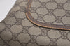Authentic GUCCI Web Sherry Line Shoulder Tote Bag GG PVC Leather Brown 6413J