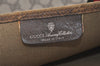 Authentic GUCCI Web Sherry Line Shoulder Tote Bag GG PVC Leather Brown 6413J