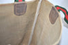 Authentic GUCCI Web Sherry Line Shoulder Tote Bag GG PVC Leather Brown 6413J