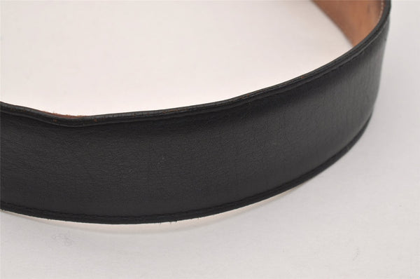 Authentic GUCCI Interlocking G Belt Leather Size 80cm 31.5" 370543 Black 6415J