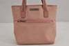 Authentic GUCCI Vintage Hand Tote Bag Purse Canvas Leather 76480 Pink 6416J