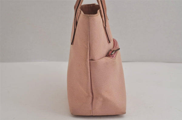 Authentic GUCCI Vintage Hand Tote Bag Purse Canvas Leather 76480 Pink 6416J