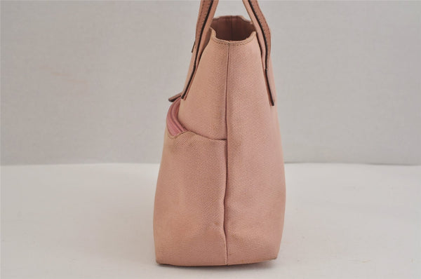 Authentic GUCCI Vintage Hand Tote Bag Purse Canvas Leather 76480 Pink 6416J