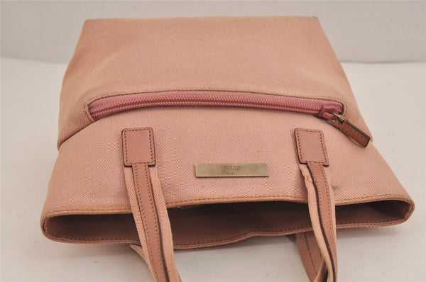 Authentic GUCCI Vintage Hand Tote Bag Purse Canvas Leather 76480 Pink 6416J