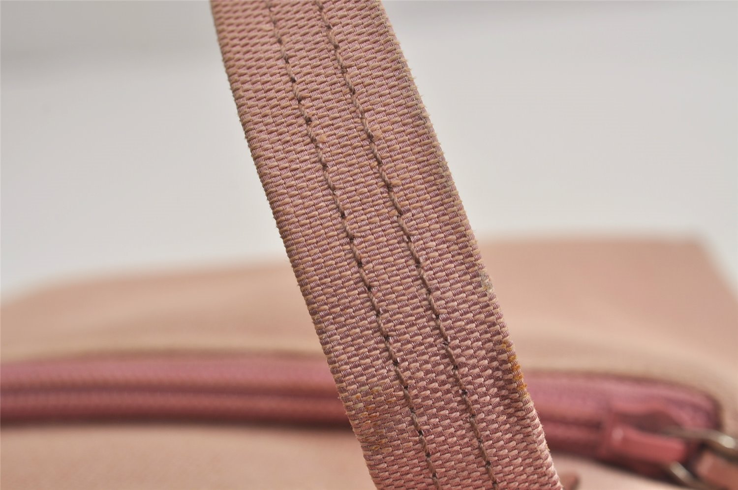 Authentic GUCCI Vintage Hand Tote Bag Purse Canvas Leather 76480 Pink 6416J