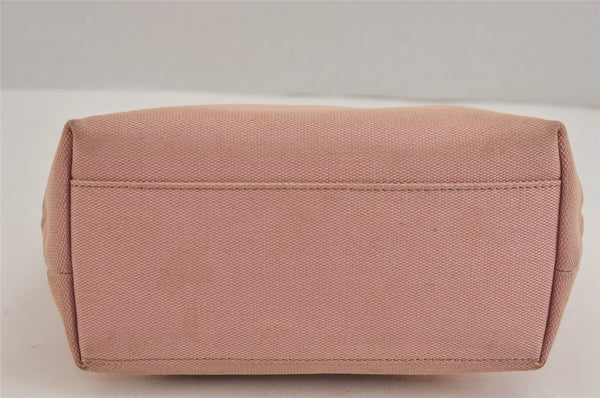 Authentic GUCCI Vintage Hand Tote Bag Purse Canvas Leather 76480 Pink 6416J