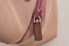 Authentic GUCCI Vintage Hand Tote Bag Purse Canvas Leather 76480 Pink 6416J