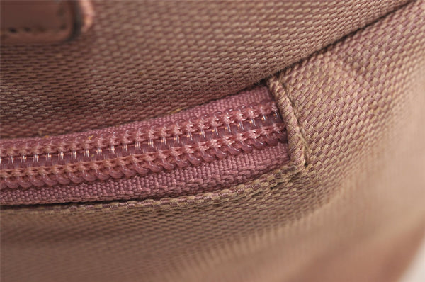 Authentic GUCCI Vintage Hand Tote Bag Purse Canvas Leather 76480 Pink 6416J