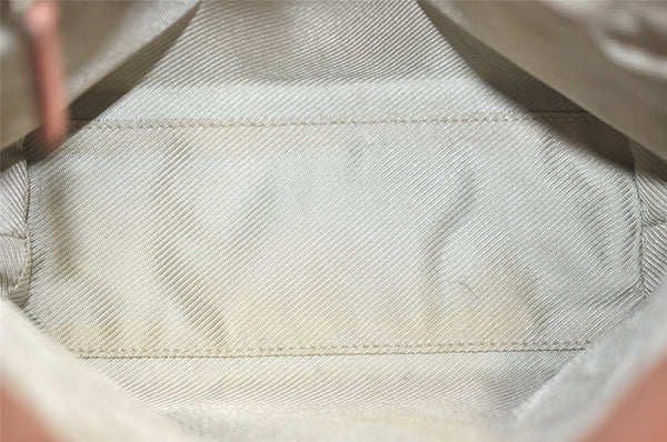 Authentic GUCCI Vintage Hand Tote Bag Purse Canvas Leather 76480 Pink 6416J