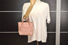 Authentic GUCCI Vintage Hand Tote Bag Purse Canvas Leather 76480 Pink 6416J