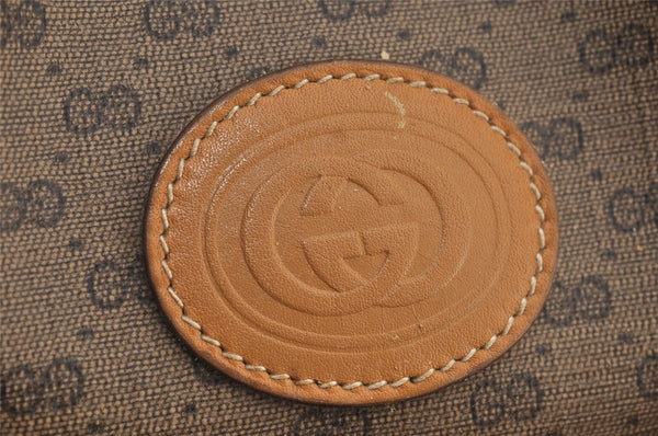 Authentic GUCCI Micro GG PVC Leather Shoulder Drawstring Bag Brown Junk 6417J