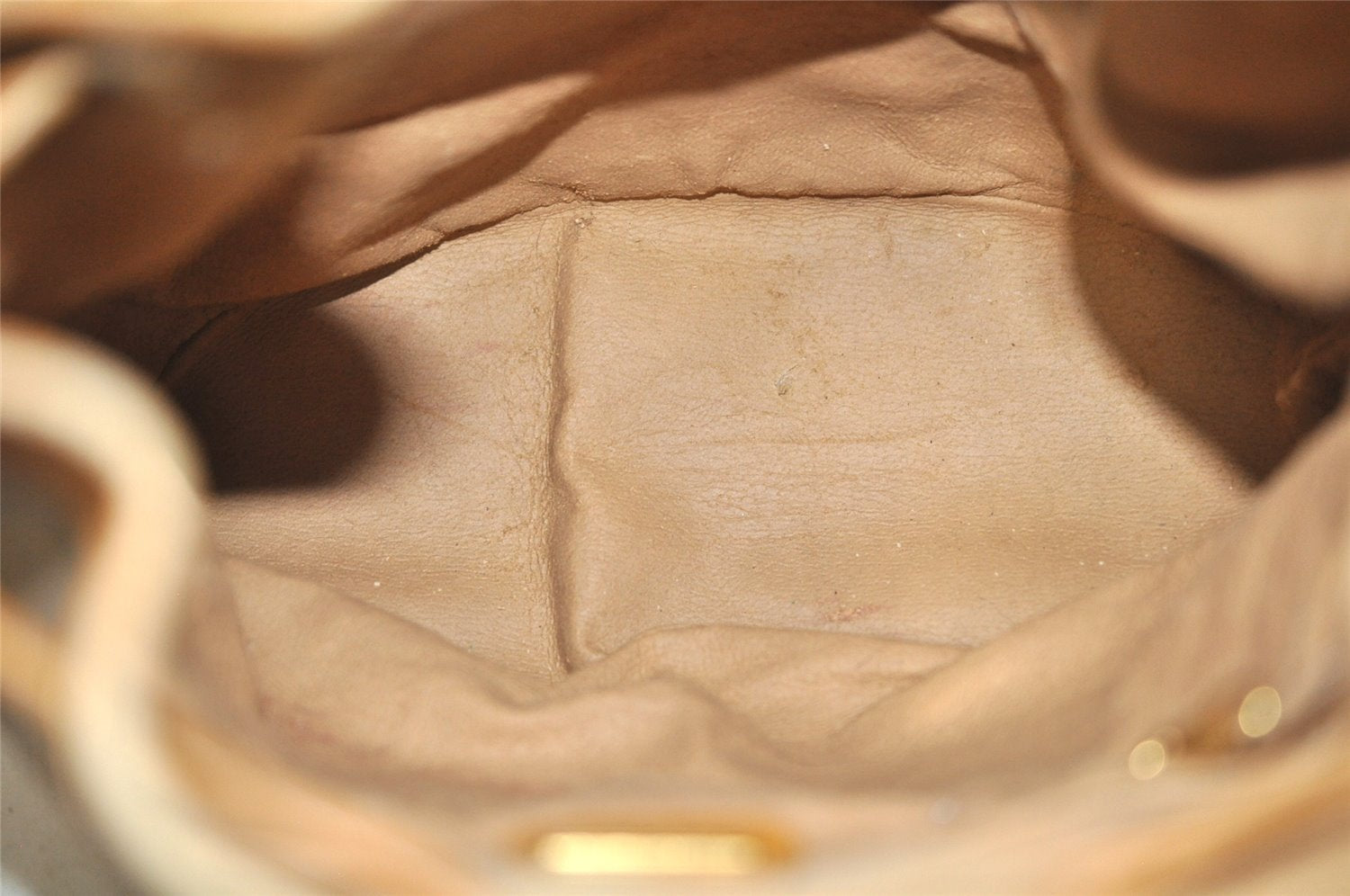 Authentic GUCCI Micro GG PVC Leather Shoulder Drawstring Bag Brown Junk 6417J