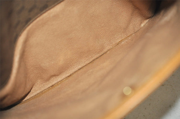 Authentic GUCCI Micro GG PVC Leather Shoulder Drawstring Bag Brown Junk 6417J