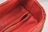 Authentic Christian Dior Lady Dior Lamb Skin Cannage Hand Bag Red CD 6418K